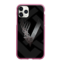 Чехол iPhone 11 Pro матовый ВИКИНГИ VIKINGS V, цвет: 3D-малиновый