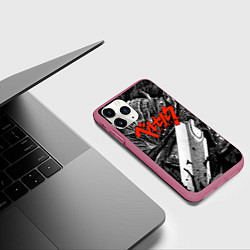 Чехол iPhone 11 Pro матовый BERSERK БЕРСЕРК, цвет: 3D-малиновый — фото 2