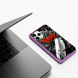 Чехол iPhone 11 Pro матовый BERSERK БЕРСЕРК, цвет: 3D-фиолетовый — фото 2