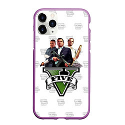 Чехол iPhone 11 Pro матовый Grand Theft Auto FIVE, цвет: 3D-фиолетовый