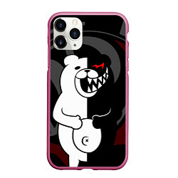 Чехол iPhone 11 Pro матовый MONOKUMA МОНОКУМА DANGANRO, цвет: 3D-малиновый