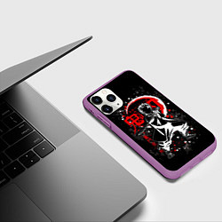 Чехол iPhone 11 Pro матовый Клинок рассекающий демонов, цвет: 3D-фиолетовый — фото 2