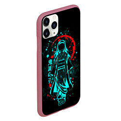Чехол iPhone 11 Pro матовый Нэдзуко, Kimetsu no Yaiba, цвет: 3D-малиновый — фото 2