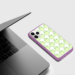 Чехол iPhone 11 Pro матовый Лягушки-росточки, цвет: 3D-фиолетовый — фото 2