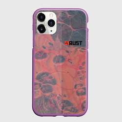 Чехол iPhone 11 Pro матовый Rust Красная текстура Раст, цвет: 3D-фиолетовый