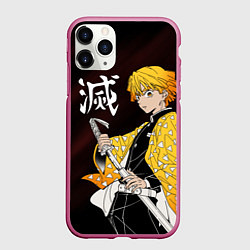 Чехол iPhone 11 Pro матовый КЛИНОК РАССЕКАЮЩИЙ ДЕМОНОВ, цвет: 3D-малиновый