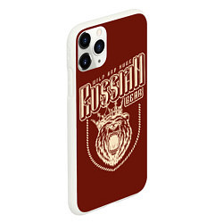 Чехол iPhone 11 Pro матовый Русский медведь в короне, цвет: 3D-белый — фото 2