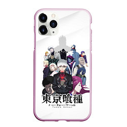 Чехол iPhone 11 Pro матовый Токийский гуль персонажи, цвет: 3D-розовый