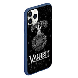 Чехол iPhone 11 Pro матовый Valheim Руны Иггдрасиль, цвет: 3D-тёмно-синий — фото 2