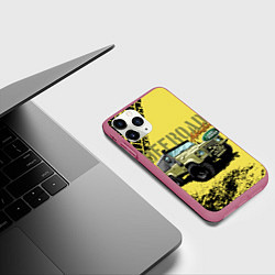 Чехол iPhone 11 Pro матовый LAND ROVER, цвет: 3D-малиновый — фото 2