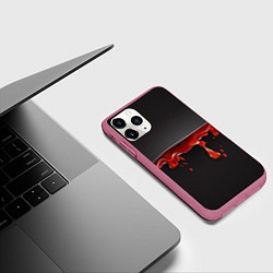 Чехол iPhone 11 Pro матовый Разрезанный, цвет: 3D-малиновый — фото 2