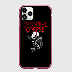 Чехол iPhone 11 Pro матовый Cannibal Corpse 1, цвет: 3D-малиновый