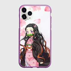 Чехол iPhone 11 Pro матовый НЕЗУКА NEZUKO, цвет: 3D-фиолетовый