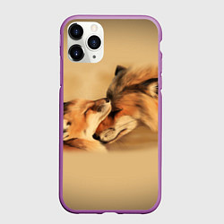 Чехол iPhone 11 Pro матовый Лисички