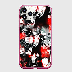 Чехол iPhone 11 Pro матовый ТЕТРАДЬ СМЕРТИ, цвет: 3D-малиновый