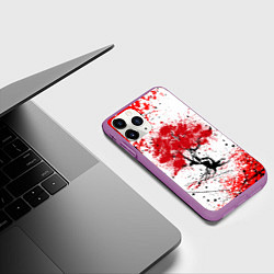 Чехол iPhone 11 Pro матовый САКУРА SAKURA ВИШНЯ, цвет: 3D-фиолетовый — фото 2