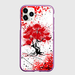 Чехол iPhone 11 Pro матовый САКУРА SAKURA ВИШНЯ, цвет: 3D-фиолетовый