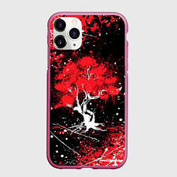 Чехол iPhone 11 Pro матовый САКУРА SAKURA ВИШНЯ, цвет: 3D-малиновый