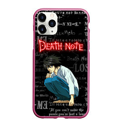 Чехол iPhone 11 Pro матовый ТЕТРАДЬ СМЕРТИ, цвет: 3D-малиновый