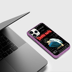 Чехол iPhone 11 Pro матовый ТЕТРАДЬ СМЕРТИ, цвет: 3D-фиолетовый — фото 2
