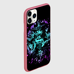 Чехол iPhone 11 Pro матовый Герои аниме, цвет: 3D-малиновый — фото 2