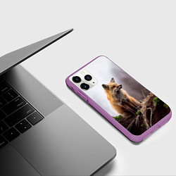Чехол iPhone 11 Pro матовый Лиса, цвет: 3D-фиолетовый — фото 2