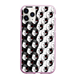 Чехол iPhone 11 Pro матовый MONOKUMA МОНОКУМА PATTERN, цвет: 3D-розовый