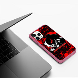 Чехол iPhone 11 Pro матовый MONOKUMA МОНОКУМА BLOOD, цвет: 3D-малиновый — фото 2