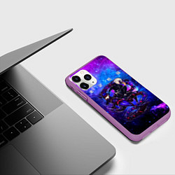 Чехол iPhone 11 Pro матовый Какуджа Токийский гуль, цвет: 3D-фиолетовый — фото 2