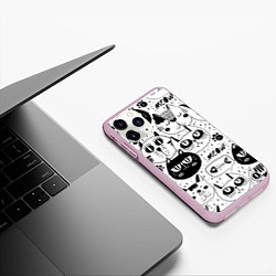 Чехол iPhone 11 Pro матовый Кошки, цвет: 3D-розовый — фото 2