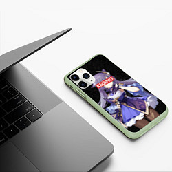 Чехол iPhone 11 Pro матовый Genshin Impact KEQING, цвет: 3D-салатовый — фото 2