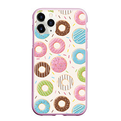 Чехол iPhone 11 Pro матовый Пончики Donuts
