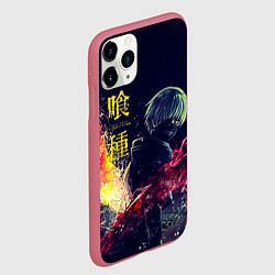 Чехол iPhone 11 Pro матовый Канеки Кен Токийский гуль, цвет: 3D-малиновый — фото 2