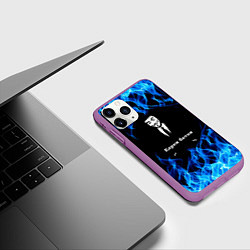 Чехол iPhone 11 Pro матовый Анонимус $$$, цвет: 3D-фиолетовый — фото 2