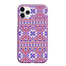 Чехол iPhone 11 Pro матовый Русские народные узоры