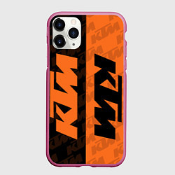 Чехол iPhone 11 Pro матовый KTM КТМ Z, цвет: 3D-малиновый