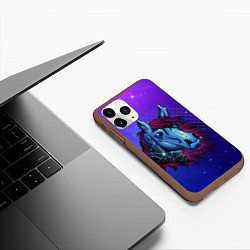 Чехол iPhone 11 Pro матовый Retrowave Neon Horse, цвет: 3D-коричневый — фото 2
