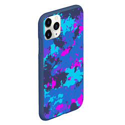 Чехол iPhone 11 Pro матовый Неоновые краски, цвет: 3D-тёмно-синий — фото 2