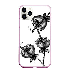 Чехол iPhone 11 Pro матовый Дымящие розы, цвет: 3D-розовый