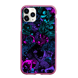 Чехол iPhone 11 Pro матовый Neon Ahegao, цвет: 3D-малиновый