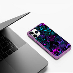 Чехол iPhone 11 Pro матовый Neon Ahegao, цвет: 3D-фиолетовый — фото 2