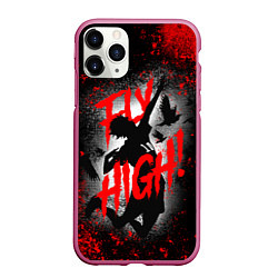 Чехол iPhone 11 Pro матовый FLY HIGH ВОЛЕЙБОЛ!!, цвет: 3D-малиновый