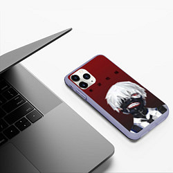 Чехол iPhone 11 Pro матовый Канеки Кен Токийский гуль, цвет: 3D-светло-сиреневый — фото 2