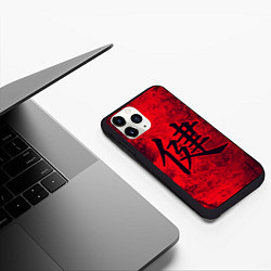 Чехол iPhone 11 Pro матовый Иероглиф 3D, цвет: 3D-черный — фото 2