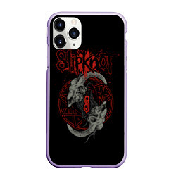 Чехол iPhone 11 Pro матовый Slipknot Черепа, цвет: 3D-светло-сиреневый