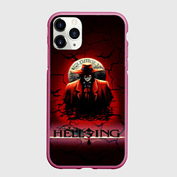 Чехол iPhone 11 Pro матовый HELLSING $$$, цвет: 3D-малиновый