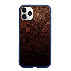 Чехол iPhone 11 Pro матовый Шестеренки, цвет: 3D-тёмно-синий