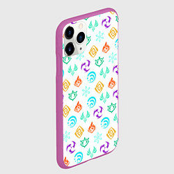 Чехол iPhone 11 Pro матовый GENSHIN IMPACT ЭМБЛЕМЫ, цвет: 3D-фиолетовый — фото 2