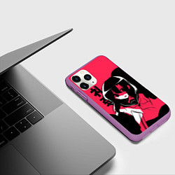 Чехол iPhone 11 Pro матовый Rena Black Pink, цвет: 3D-фиолетовый — фото 2