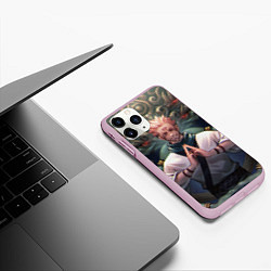 Чехол iPhone 11 Pro матовый МАГИЧЕСКАЯ БИТВА SUKUNA, цвет: 3D-розовый — фото 2